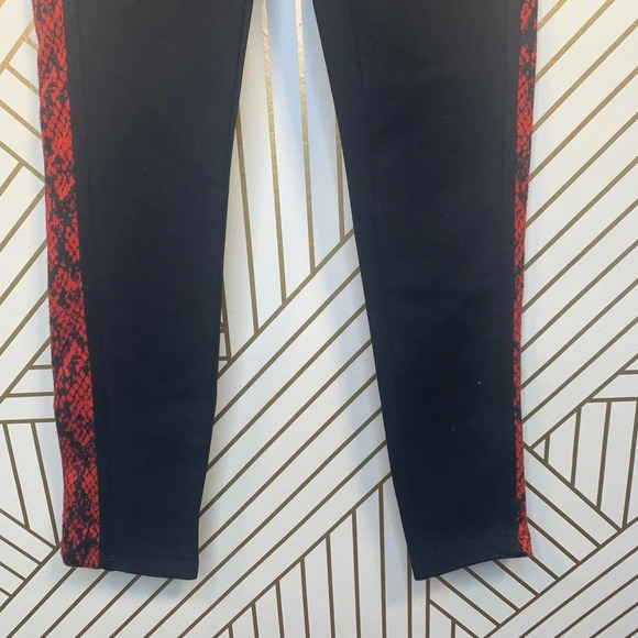 Zara Pants Snake Animal Print Side Stripe‎ Ponte Knit Black Leggings Size Small - Picture 5 of 12